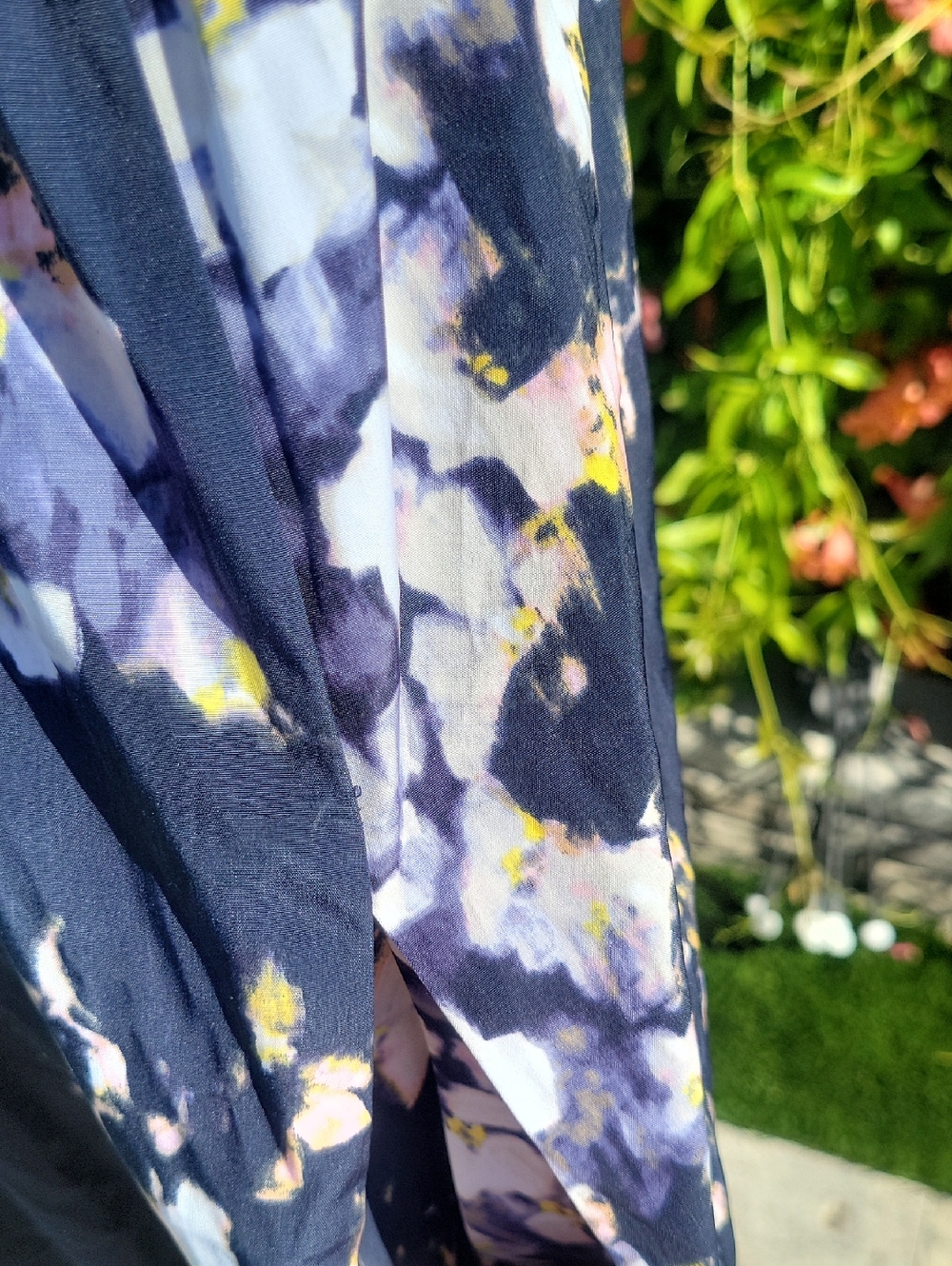 Boho Flowy Blue Floral Whimsical Romantic Summer Dress XL - Picture 5 of 12